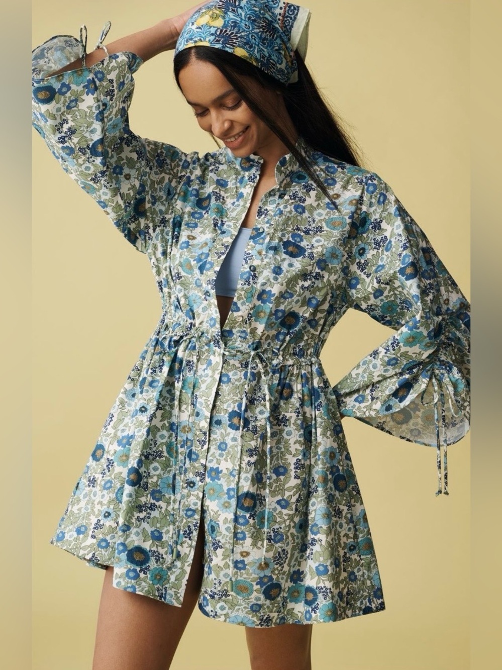 Anthropologie x Alemais Pam Long-Sleeve Mini Dress Size 6 NWT